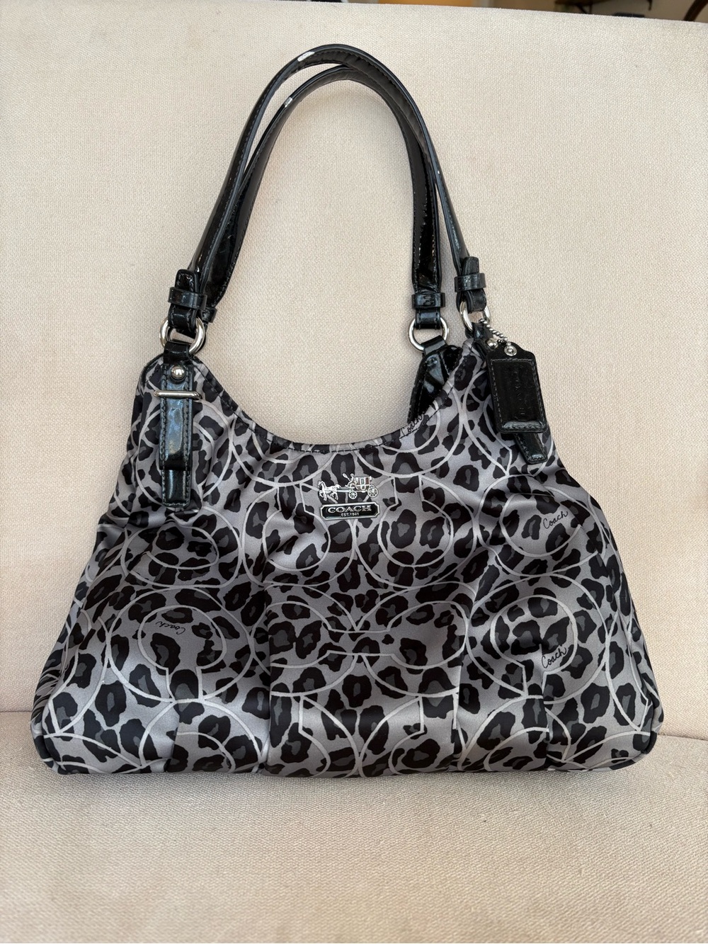 Coach Madison Maggie Ocelot Leopard shoulder bag